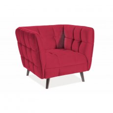 Крісло Castello Velvet 1 Бордовий