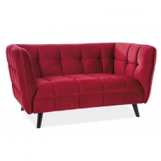 Прямий диван Castello Velvet 2 Бордовий