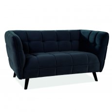Прямий диван Castello Velvet 2 Чорний